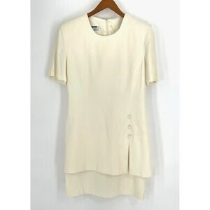 Vintage Lois Snyder Dani Max Size 8 White One Piece Dress Embroidered Wedding